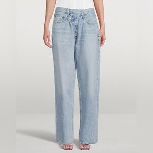 [W27Ins29]Agolde Criss-Cross Upsized Straight-Leg Jeans- Flaw